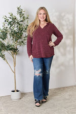 Kayla Notched Long Sleeve Top