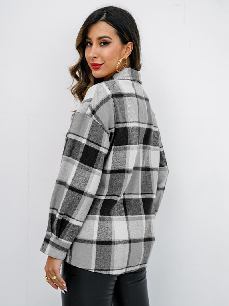 Penelope Plaid Button-Down Jacket