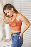 JadyK Crisscross Lace Bralette in Tangerine