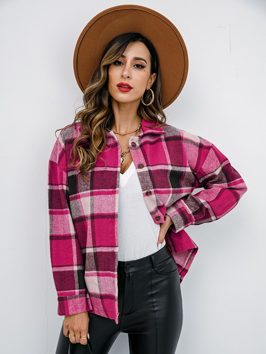 Penelope Plaid Button-Down Jacket