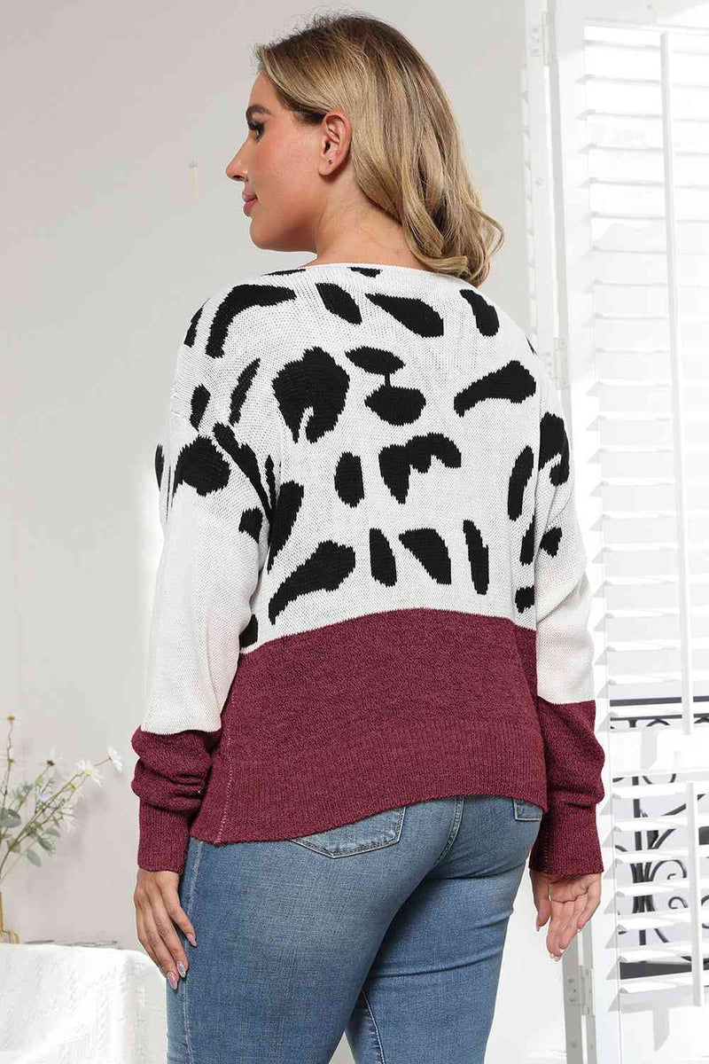 Plus Size Leopard Sweater