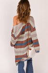 Khloe Striped Openwork Cardigan