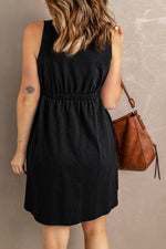 Penelope Sleeveless Button Down Mini Dress