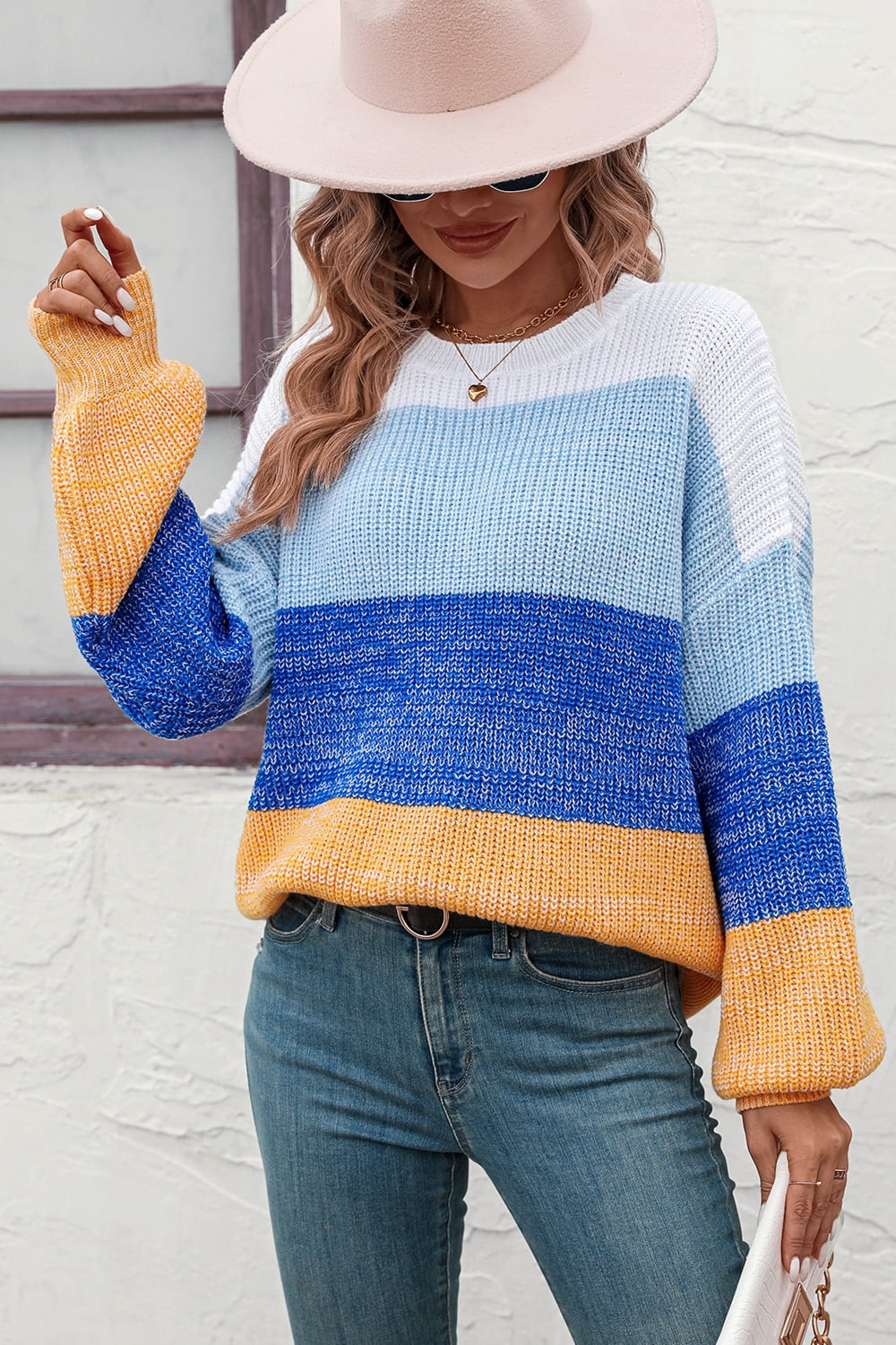 Carissa Color Block Ribbed Sweater