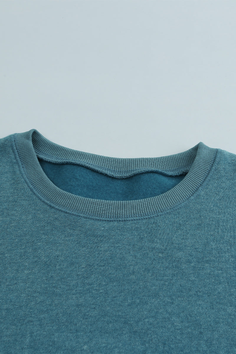 Color Block Ribbed Trim Sweatshirt