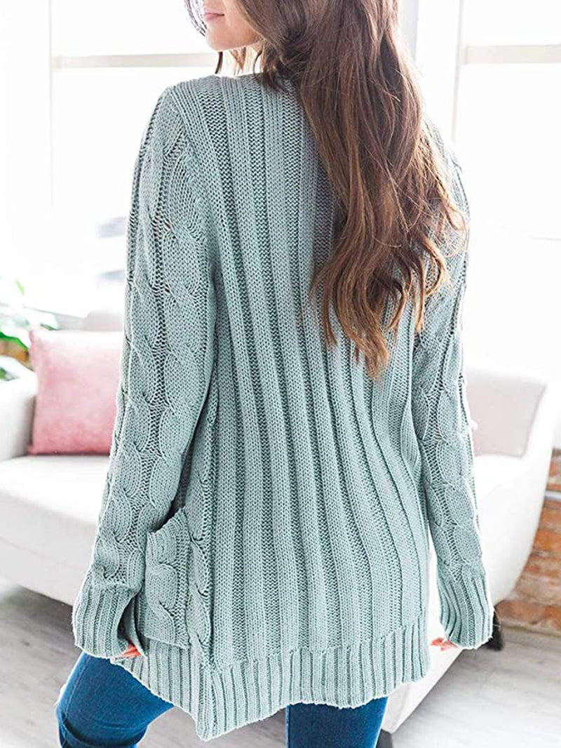 Rashelle Cable-Knit Button Cardigan