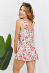 Clear Waters Swim Dress in Leopard Rose