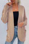 Kendall Open Front Rib-Knit Cardigan with Pockets