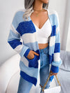 Rebecca Striped Rib-Knit Cardigan