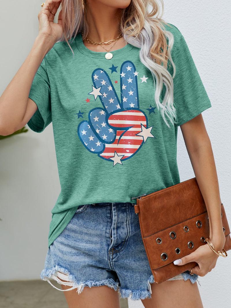 US Flag Peace Sign Graphic Tee