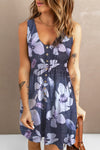 Melanie Printed Button Down Sleeveless Magic Dress