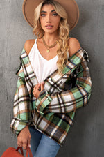 Emmie Plaid Pocketed Button Down Shacket