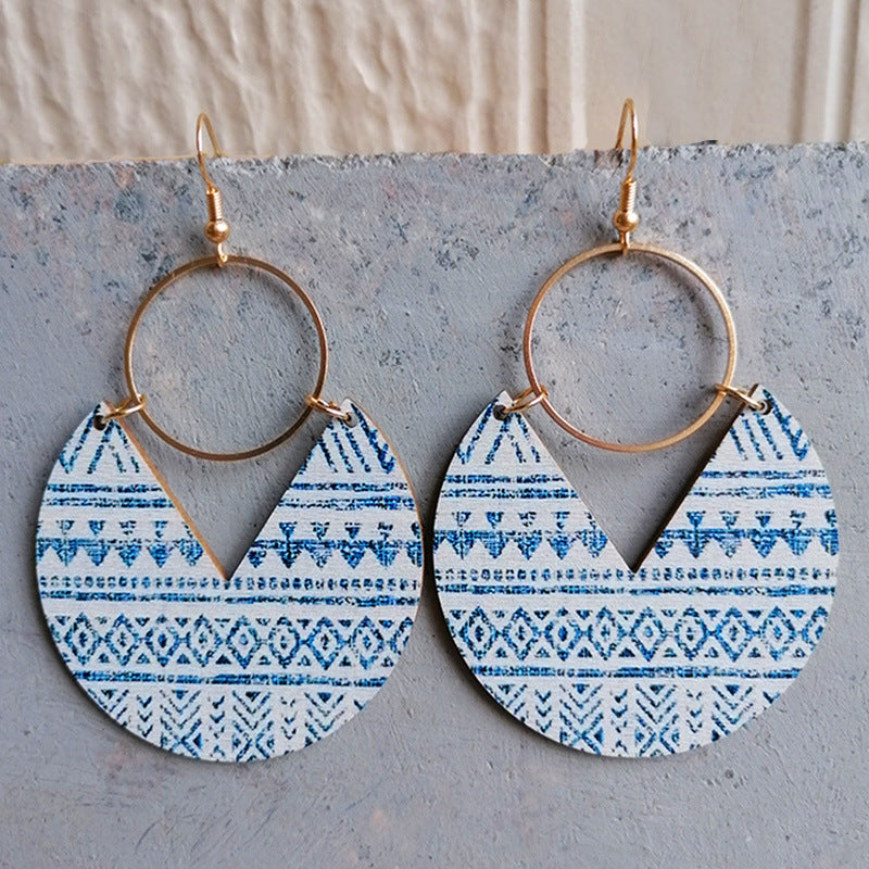 Colorful Wooden Dangle Earrings