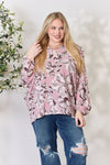 Floral V-Neck Balloon Sleeve Blouse