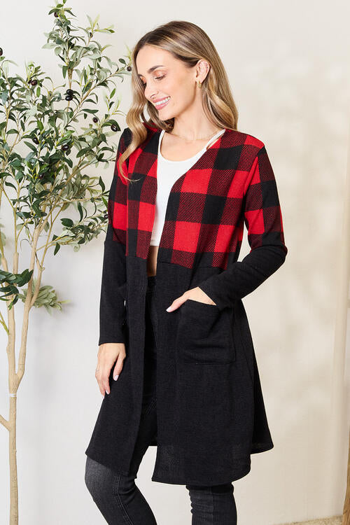 Brooklyn Plaid Open Front Cardigan