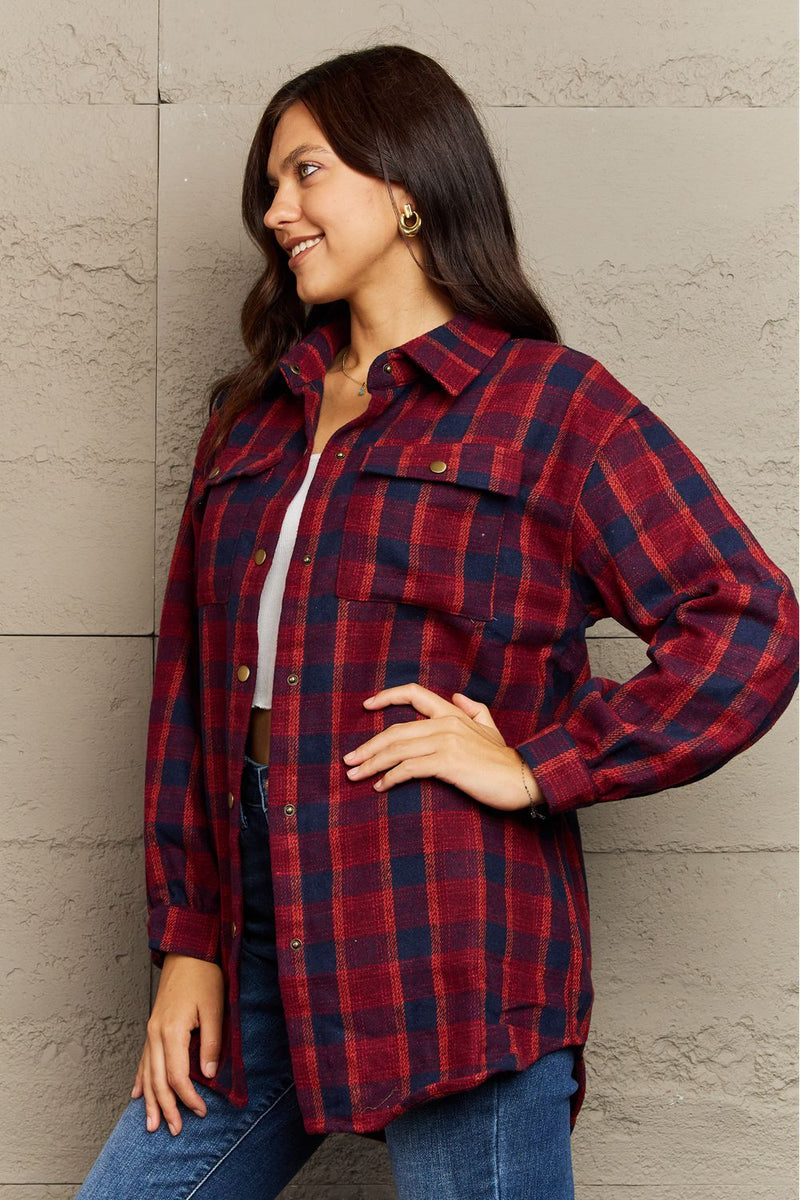 Skylar Plaid Button-Down Long Sleeve Jacket