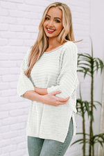 Olivia Dropped Shoulder Side Slit Sweater