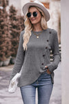 Destiny Ribbed Buttoned Long Sleeve Tee