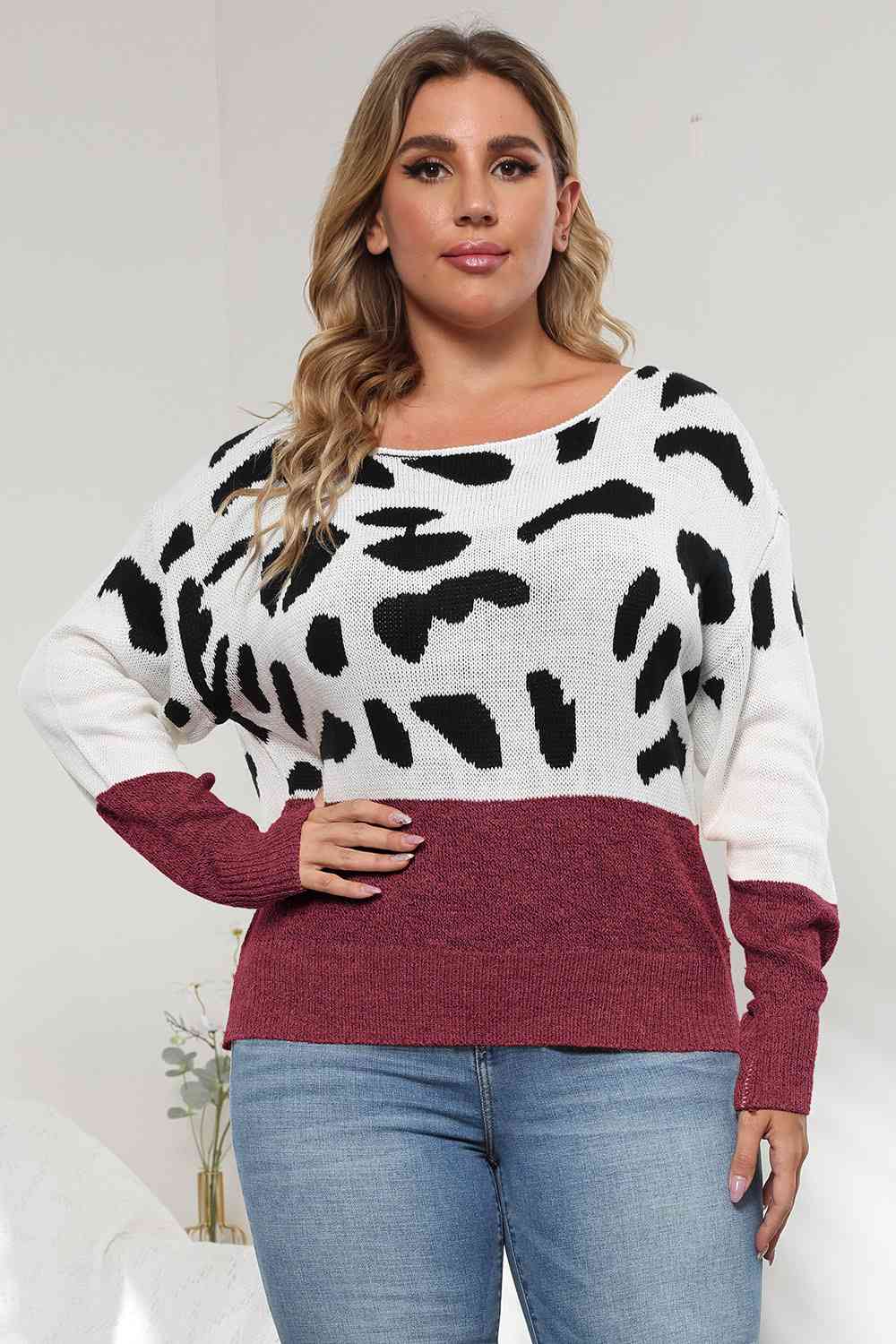 Plus Size Leopard Sweater