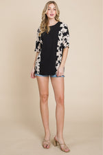 Rodeo Love Ribbed Animal Contrast Tee