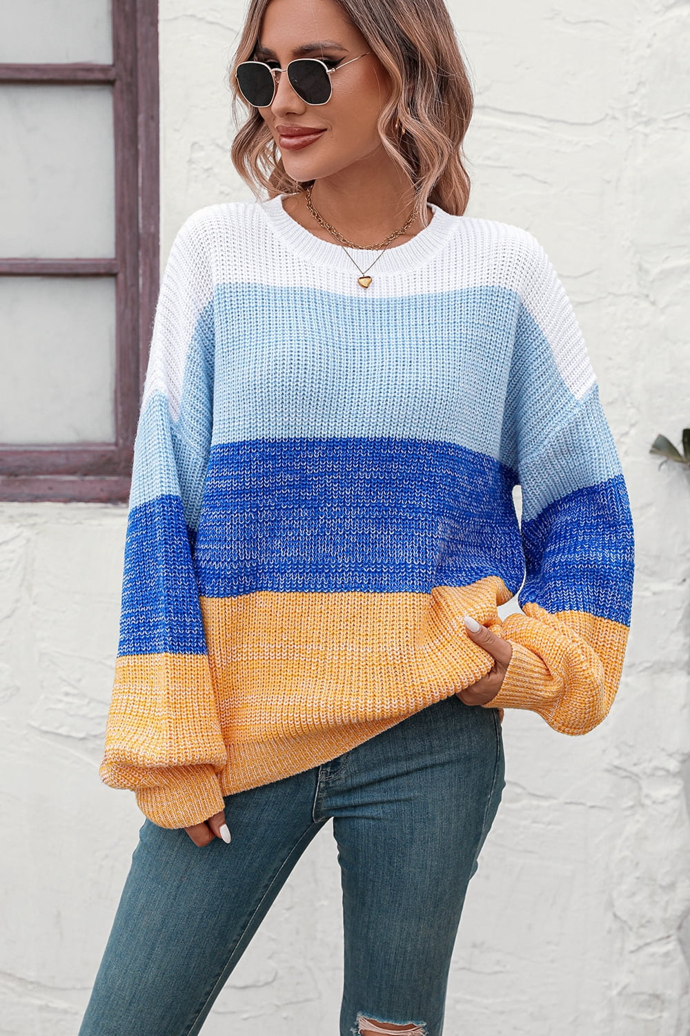 Carissa Color Block Ribbed Sweater