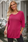 Olivia Dropped Shoulder Side Slit Sweater