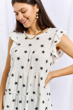 Shine Bright Butterfly Sleeve Star Print Top