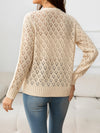 Maya Openwork V-Neck Knit Cardigan