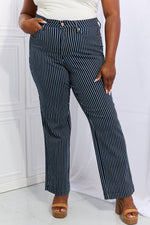 Cassidy High Waisted Tummy Control Striped Straight Jeans