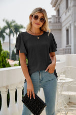 Eyelet Flutter Sleeve Top