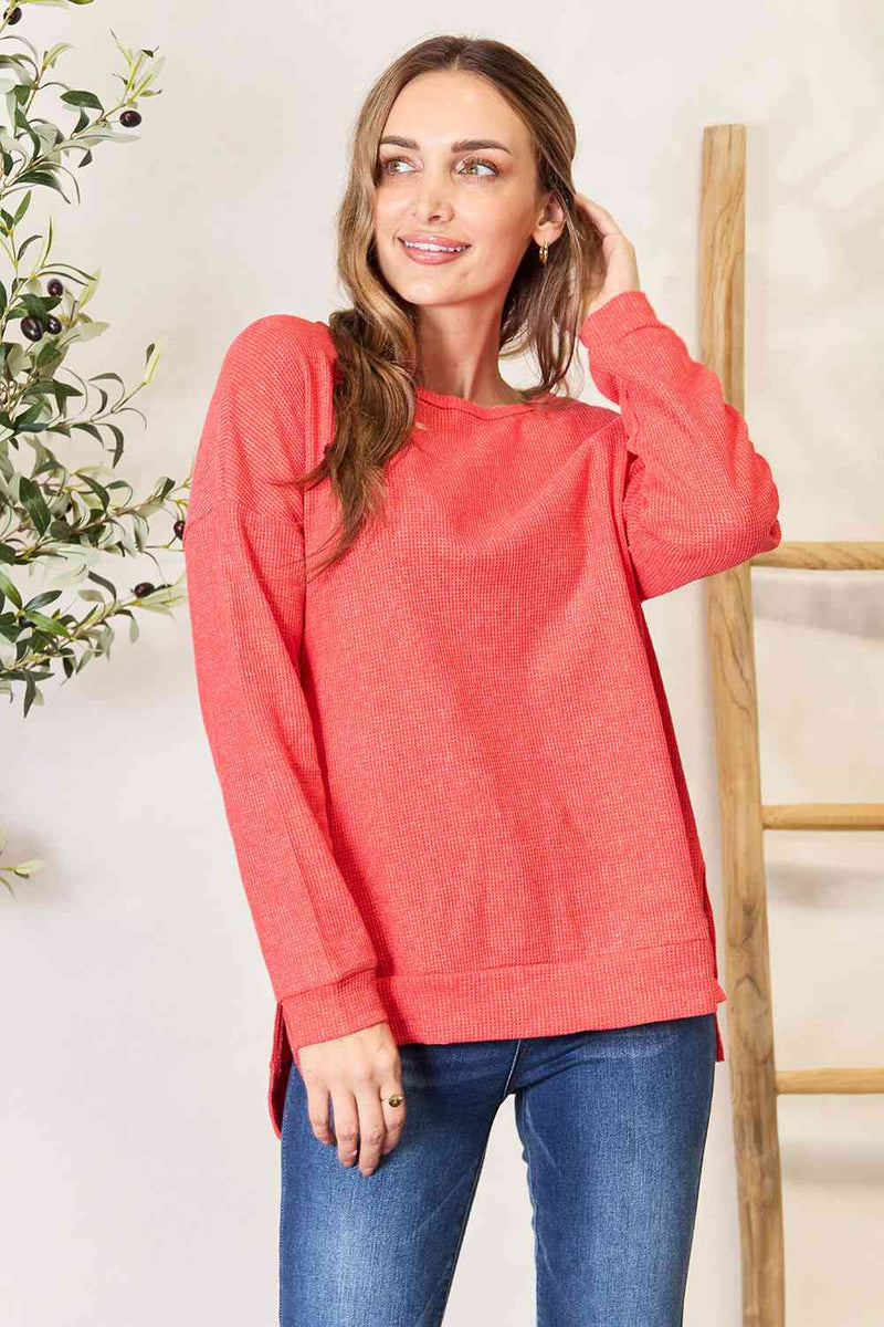 Lilian Drop Shoulder Slit Sweatshirt