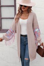 Eva Fringe Sleeve Dropped Sholder Cardigan