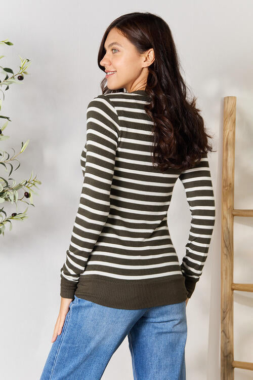 Maya Striped Snap Down Cardigan