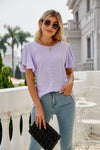 Eyelet Flutter Sleeve Top