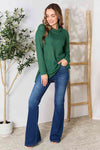 Valentina Dropped Shoulder Long Sleeve Slit Blouse