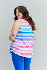 Love Yourself Multicolored Striped Sleeveless Top