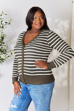 Maya Striped Snap Down Cardigan