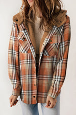 Olivia Plaid Snap Down Hooded Jacket