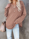 Janelle Buttoned Drop Shoulder Top