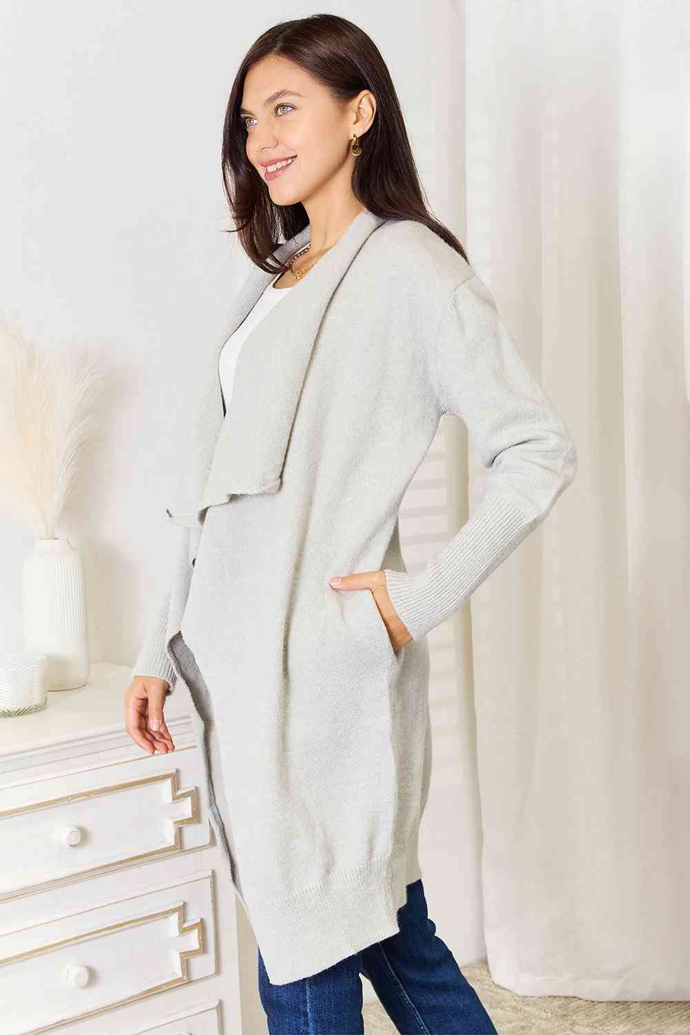 Melanie Open Front Duster Cardigan with Pockets