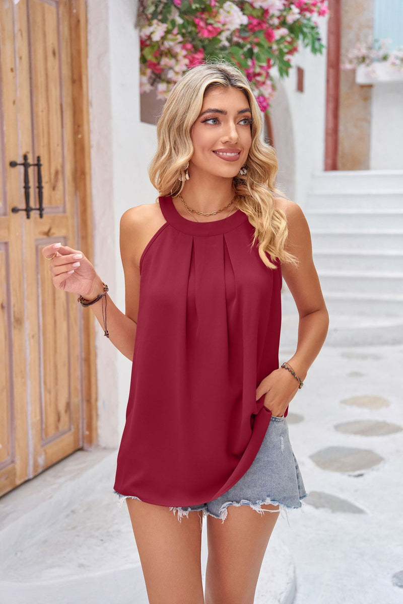 Jessica Grecian Neck Sleeveless Top