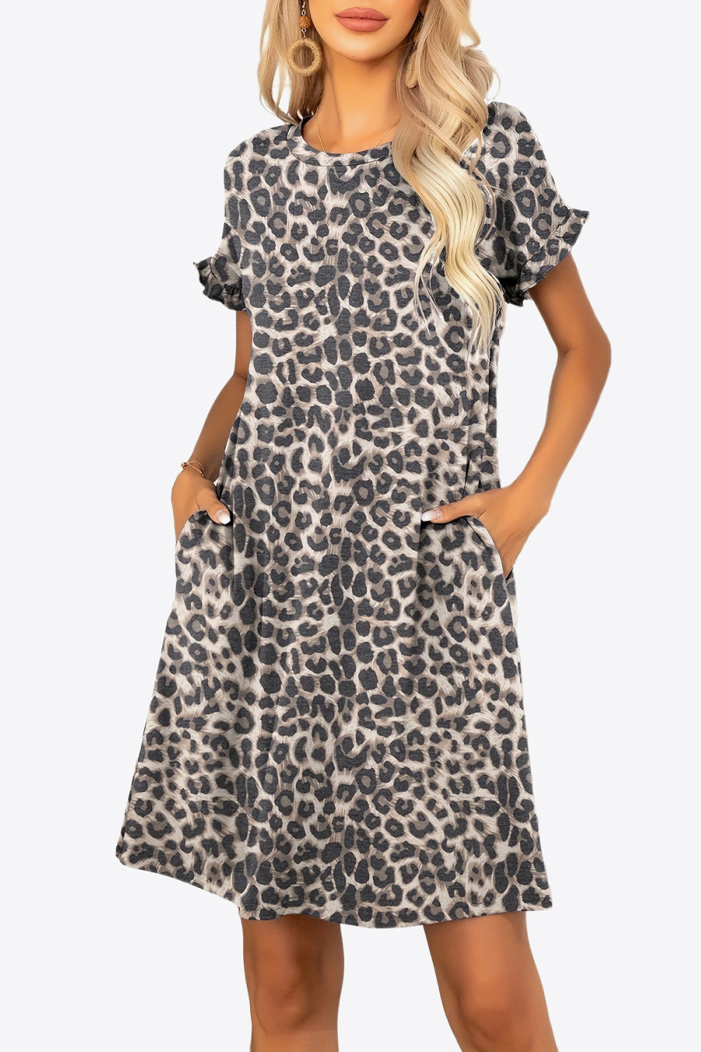 Rainey Flounce Sleeve Dress with Pockets