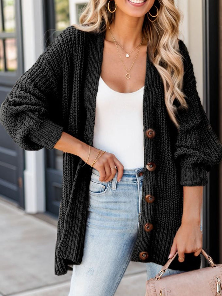 Clara Button-Up V-Neck Cardigan