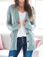 Rashelle Cable-Knit Button Cardigan