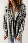 Olivia Plaid Snap Down Hooded Jacket