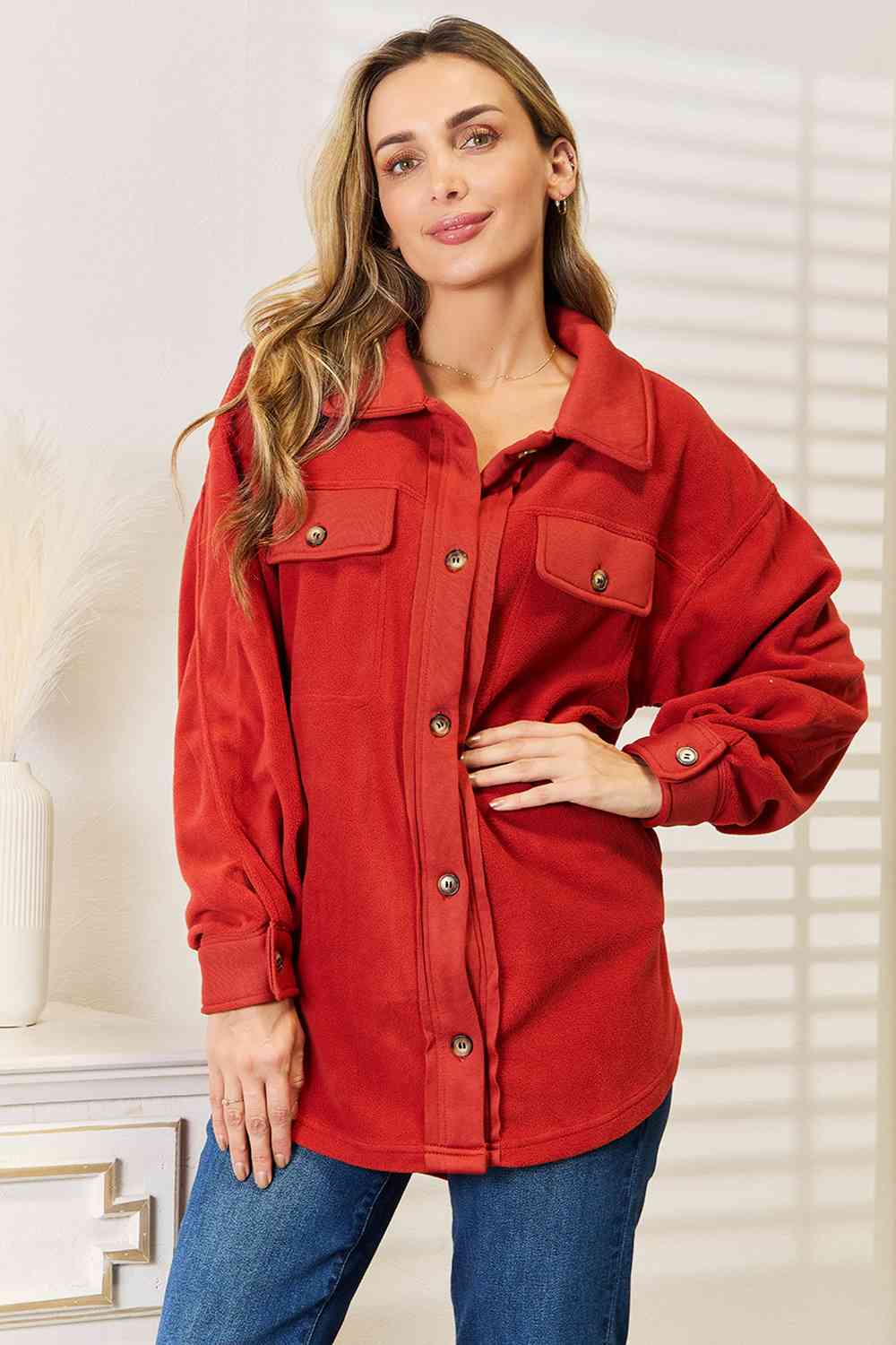 Madison Cozy Girl Button Down Shacket