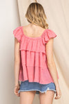 Avery Buttoned Ruffled Top