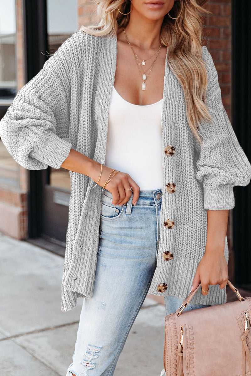 Clara Button-Up V-Neck Cardigan