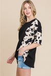 Rodeo Love Ribbed Animal Contrast Tee