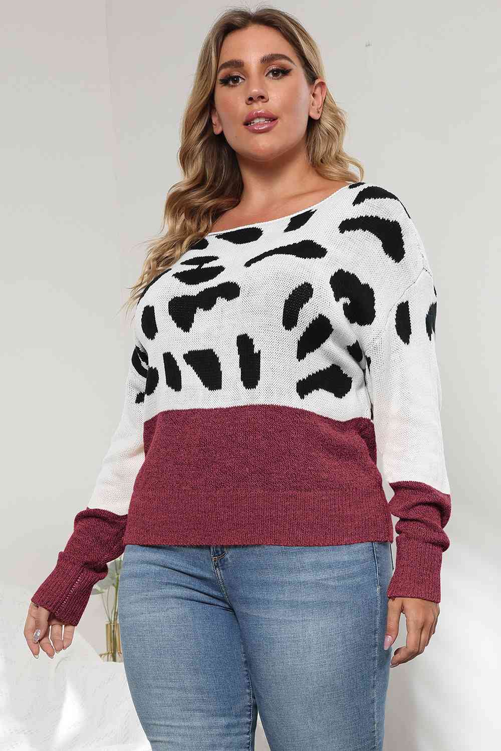 Plus Size Leopard Sweater